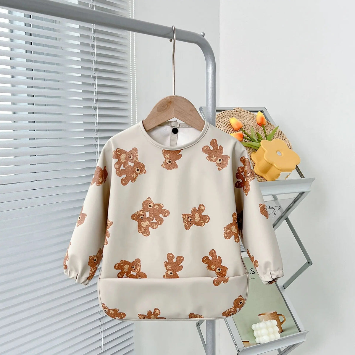 Tablier d'allaitement et d'art pour bébé à manches longues, doux et imperméable, collection 2025