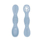 Ensemble de 2 cuillères et fourchettes en silicone pour bébé – Couverts d'apprentissage souples