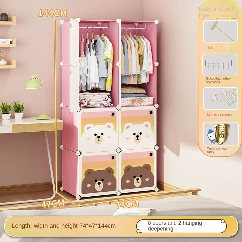Armoire pliable pour enfants – Rangement en cubes entièrement fermé