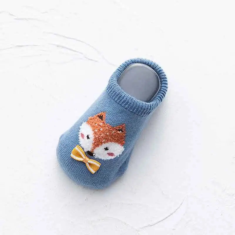 Chaussettes bébé chaudes et antidérapantes – Imprimé animal et éponge douce
