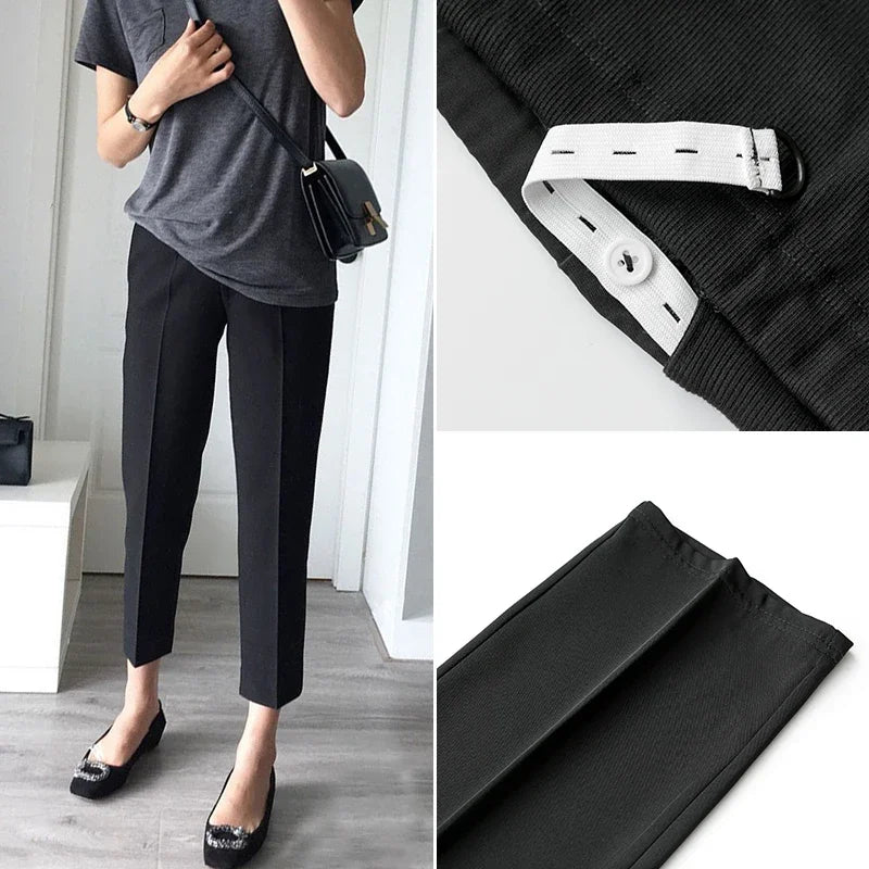 Maternity Work Pants – Adjustable Office Trousers for Pregnant Women