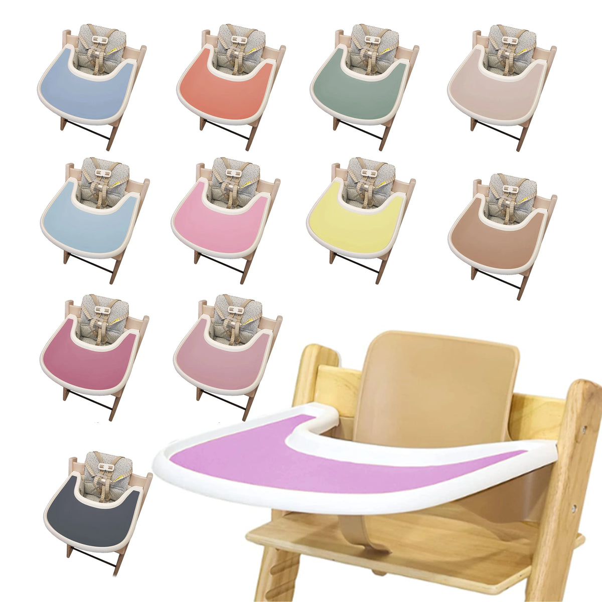 Napperon en silicone pour chaise haute – Plateau plat pour bébé