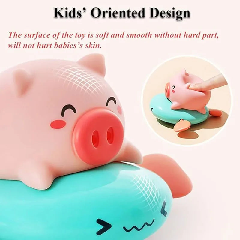 Jouet de bain mignon en forme de cochon à tirer – Piscine et baignoire pour bébé