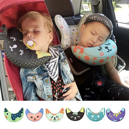 Coussin pour siège auto enfant – Oreiller de nuit et de sommeil en forme de croissant
