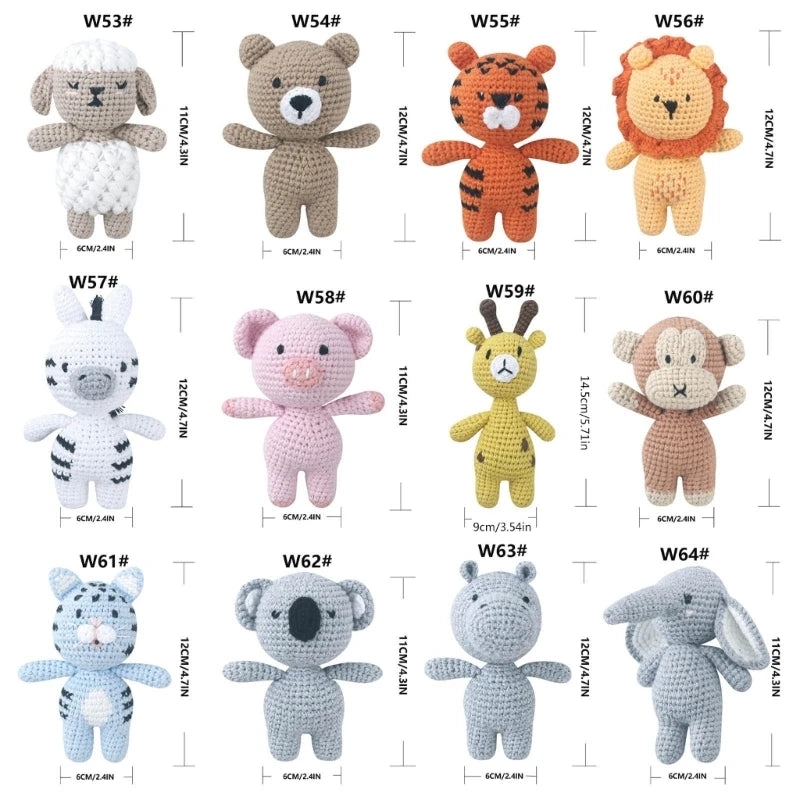 Peluche animal tricotée – Jouet doux pour dormir les bébés