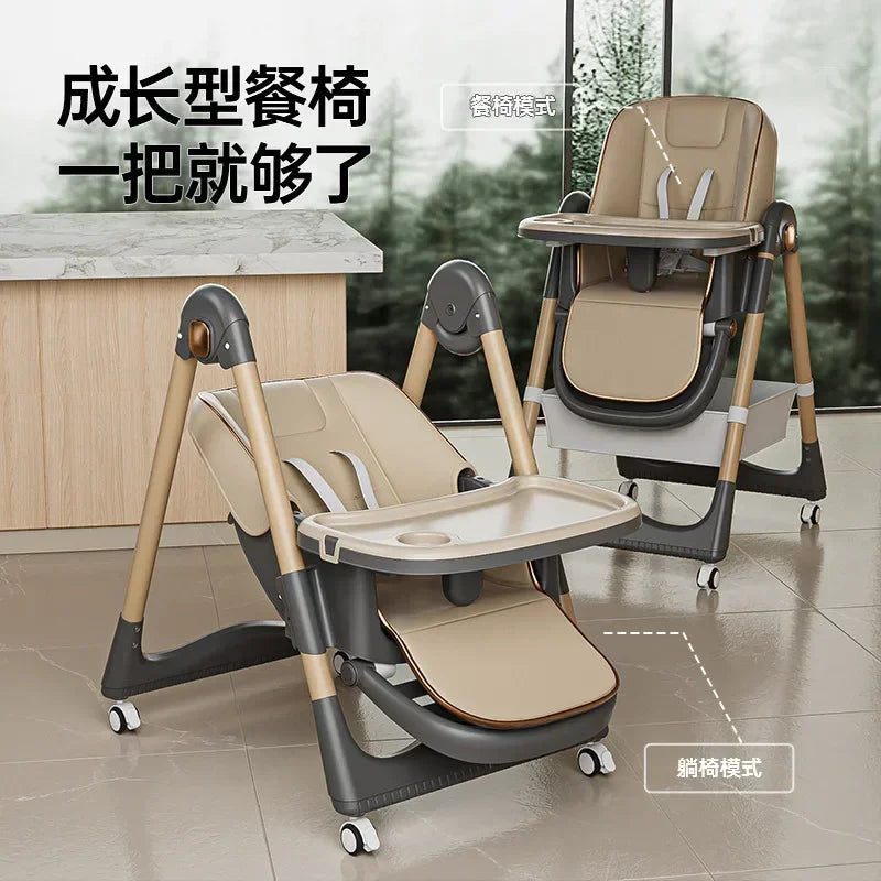 Chaise haute pliable pour bébé – Siège repas multifonctionnel pour enfants
