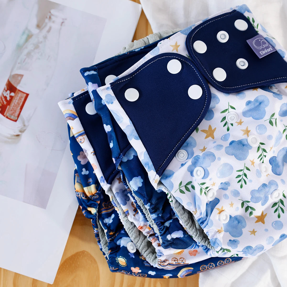 Lot de 4 couches lavables pour bébé