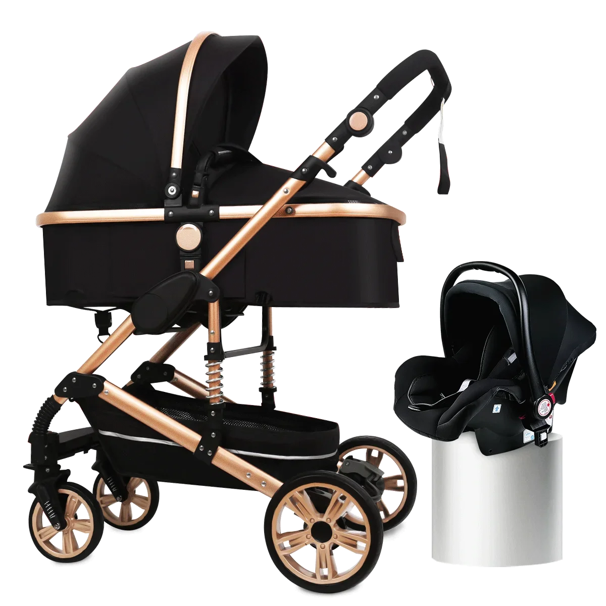 3-in-1 Foldable Baby Stroller – High Landscape, All-Season Carriage