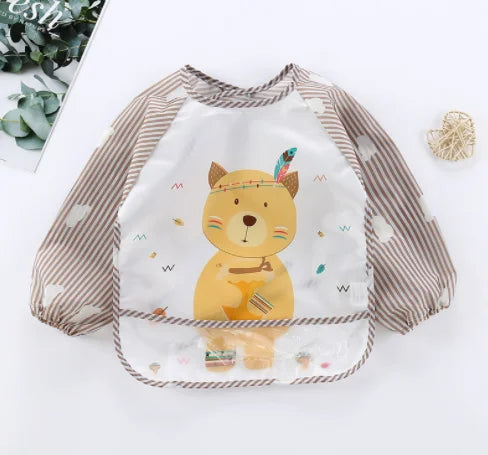 Blouse imperméable à manches longues pour l'allaitement et les activités artistiques de bébé (1-3 ans)