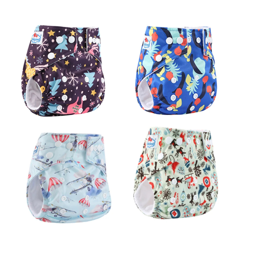 Couches lavables Babyland – Lot de 4, imperméables et écologiques pour peaux sensibles