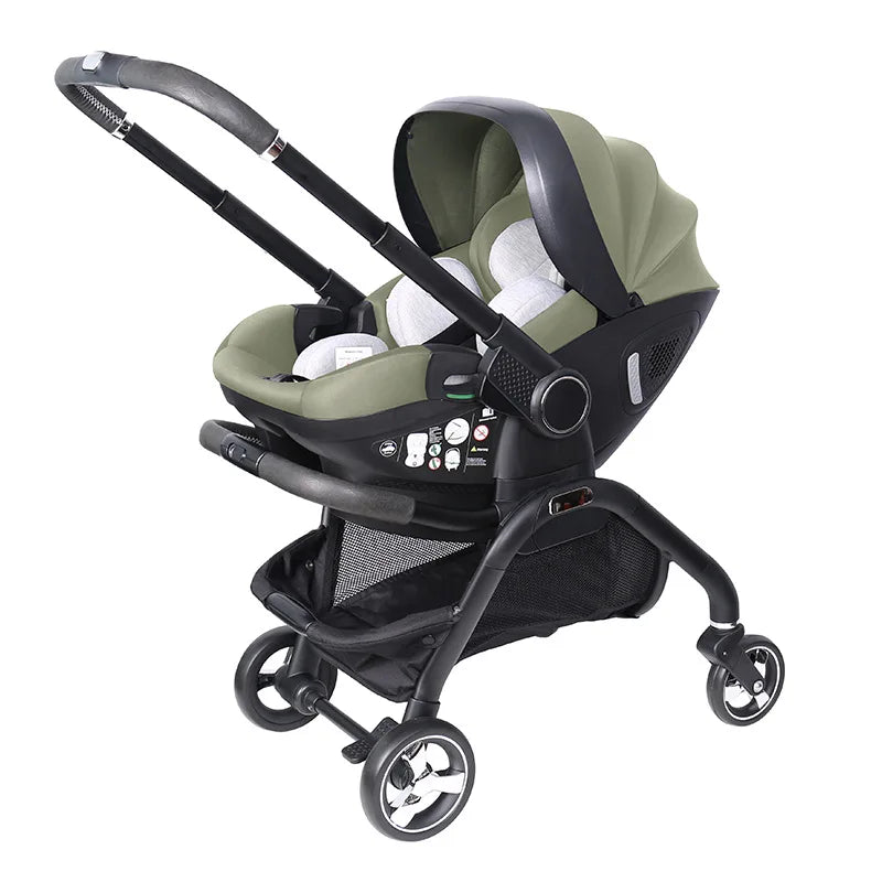 Kidilo 3-in-1 Baby Car Seat Stroller, One Button Fold & Detachable Basket
