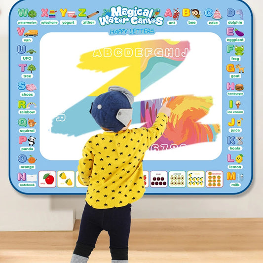 Tapis de dessin magique à l'eau 100x80cm – Jouet Montessori réutilisable pour la peinture et le gribouillage