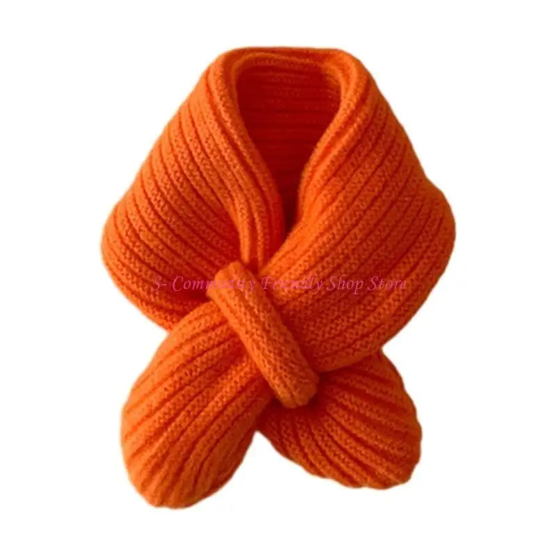 Écharpe enfant tendance 85AE, couleur unie, automne-hiver, tricotée, écharpe à la mode