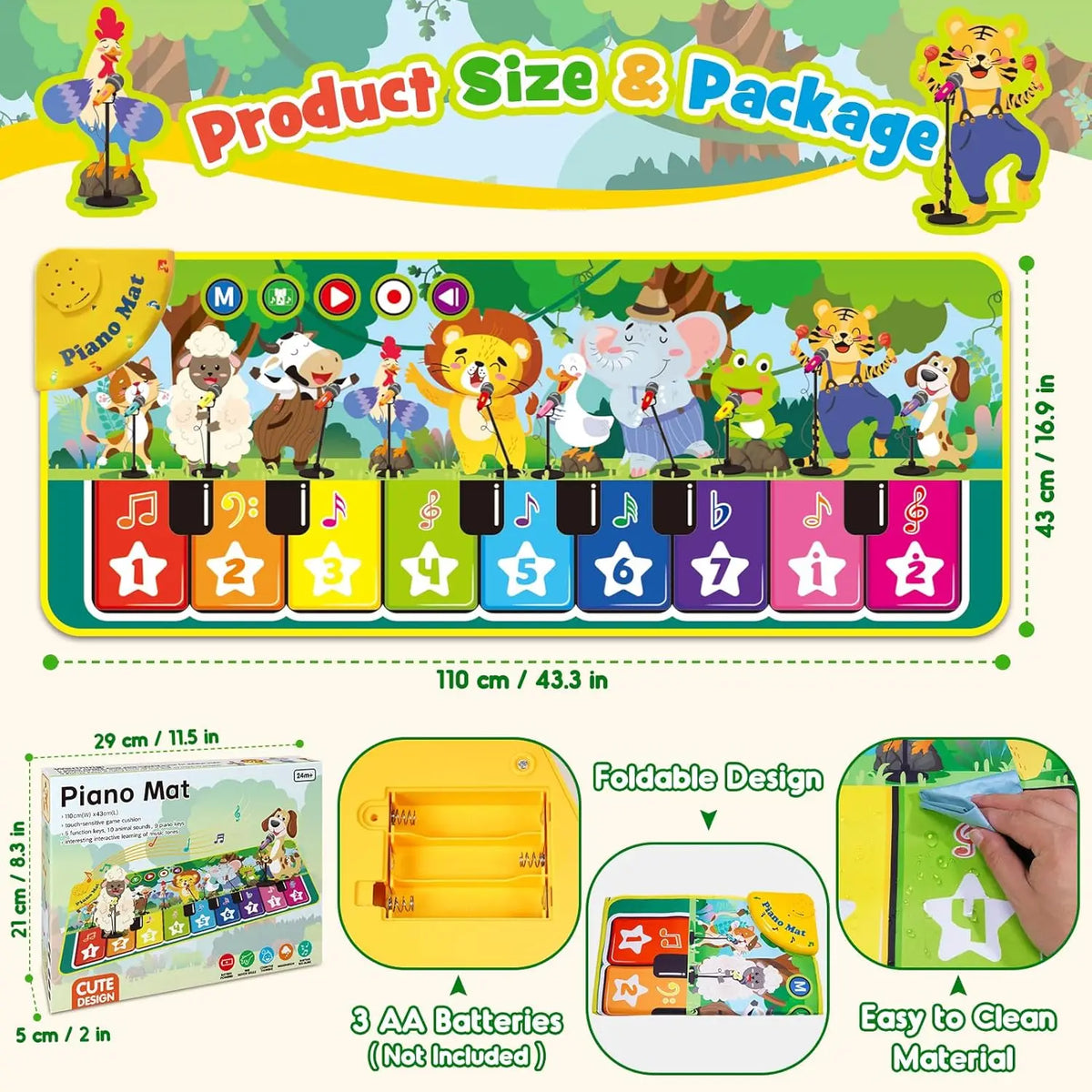 Dansez, jouez et apprenez – Tapis musical pour enfants !