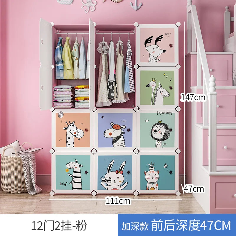 Armoire enfant en plastique – Étagères cubiques et rangement pour vêtements