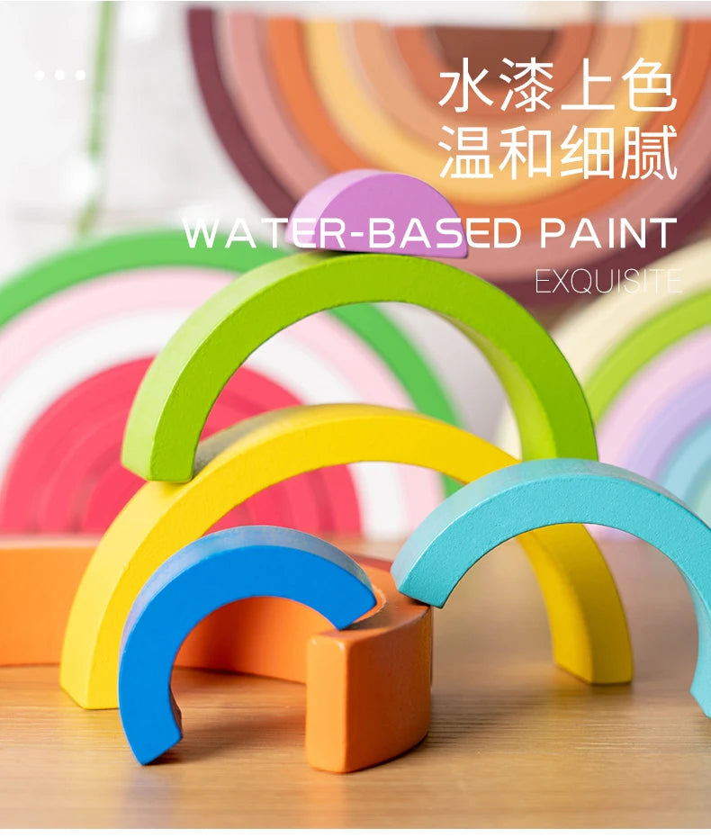 Colorful Montessori Wooden Stacking Toy