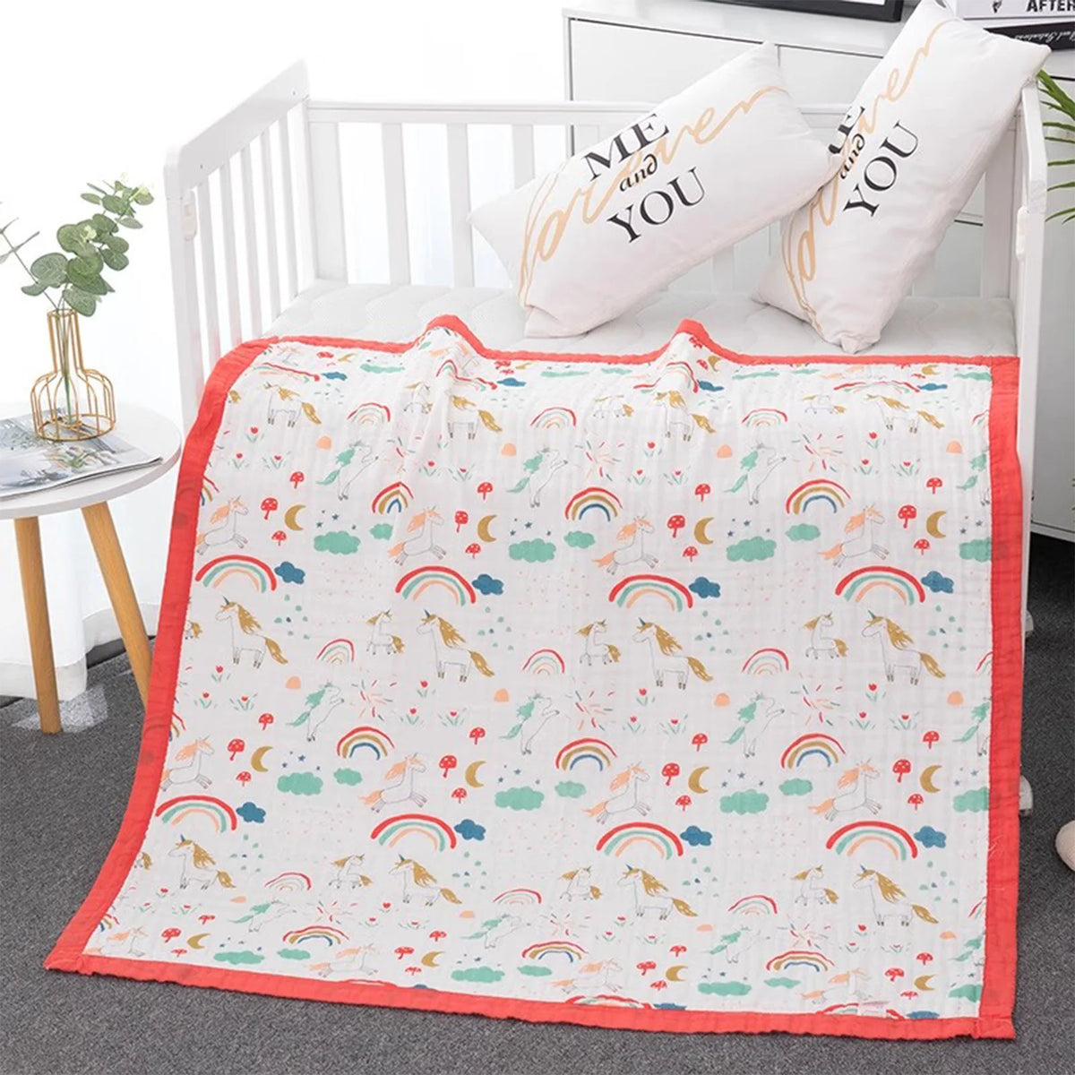 Serviette bébé en gaze 6 épaisseurs – Coton ultra doux, 110×110 cm