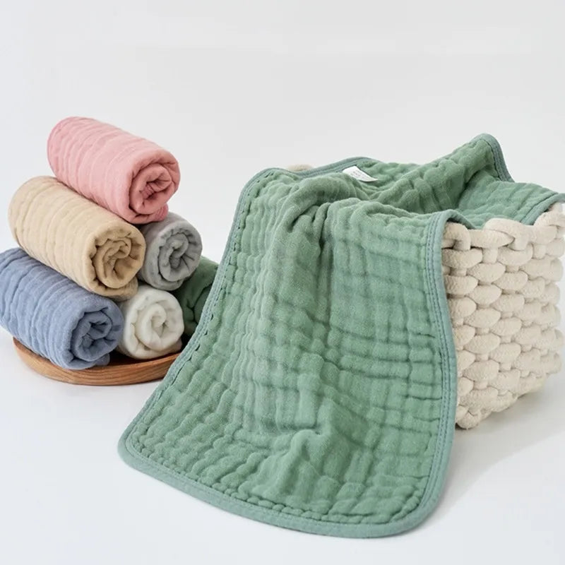 Ensemble de 6 serviettes pour bébé – Lingettes en mousseline de coton 6 épaisseurs pour le visage et le dos