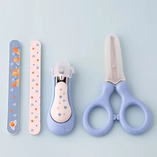 Ensemble de soins pour bébé 4 pièces : coupe-ongles avec capuchon, limes à ongles, ciseaux