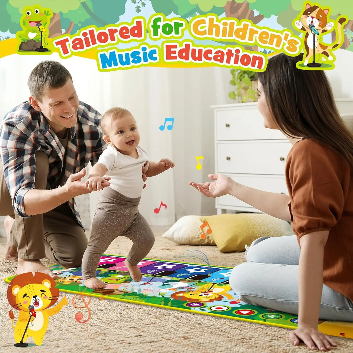 Dansez, jouez et apprenez – Tapis musical pour enfants !