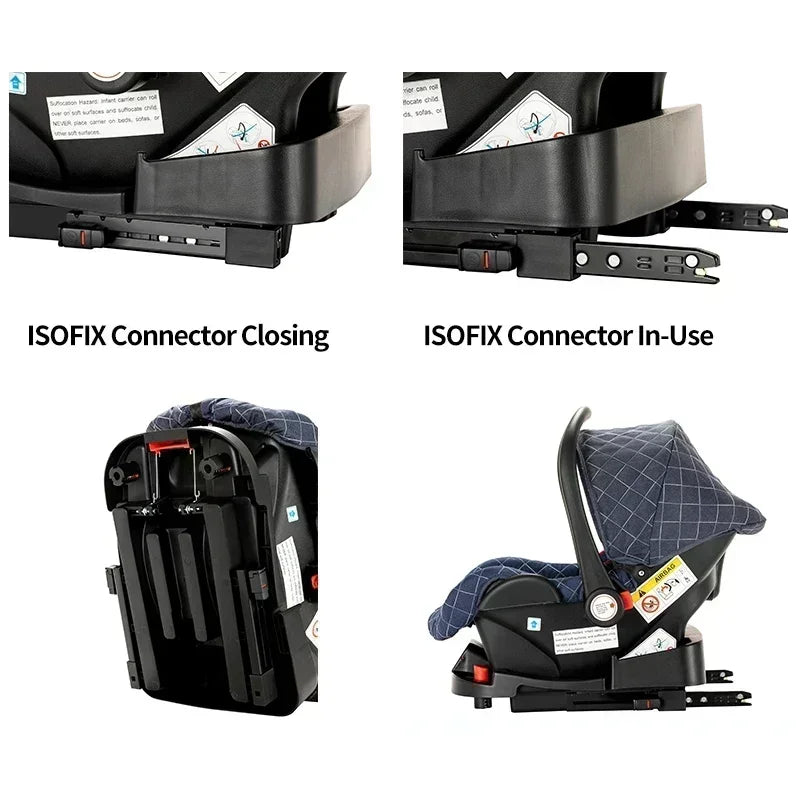 Poussette 3 en 1 à profil haut avec siège auto et fixation ISOFIX