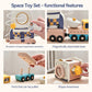 Montessori Wooden Space Set – Astronaut & Rocket Stacking Puzzle for Kids