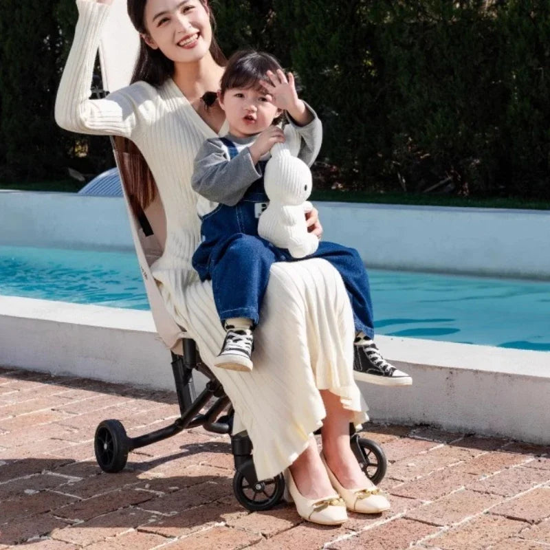 Portable Foldable Baby Stroller – Lightweight 4-Wheel Travel Pram