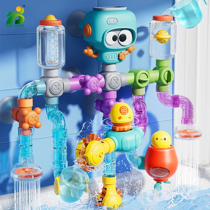 Baby Bath Toy Set – Tubes, Spinners & Water Play