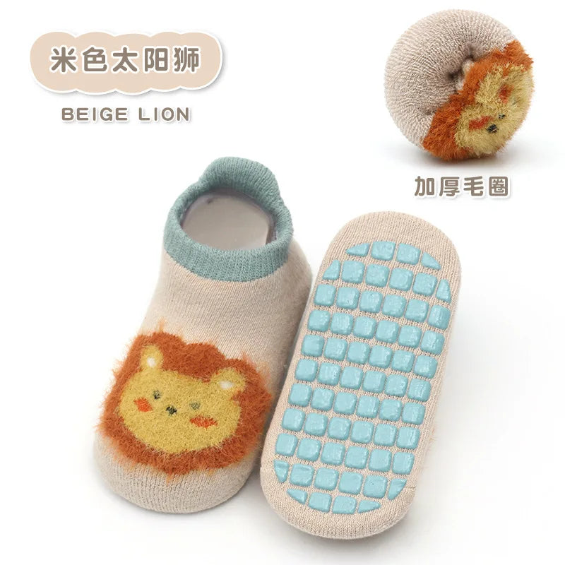Chaussettes bébé antidérapantes mignonnes – Imprimé animal d'été
