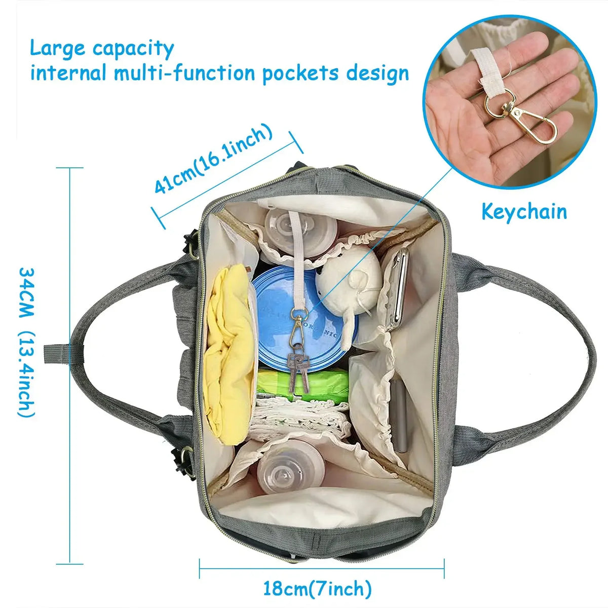 Mummy Diaper Backpack – Large Capacity, USB, Waterproof