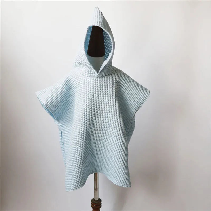 Baby Hooded Bath Towel – Cotton Waffle Cape Blanket & Bathrobe for Kids