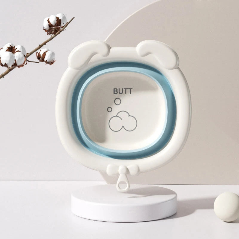 Bassine de toilette portable pour bébé – Bassine de bain et de pieds pliable en silicone