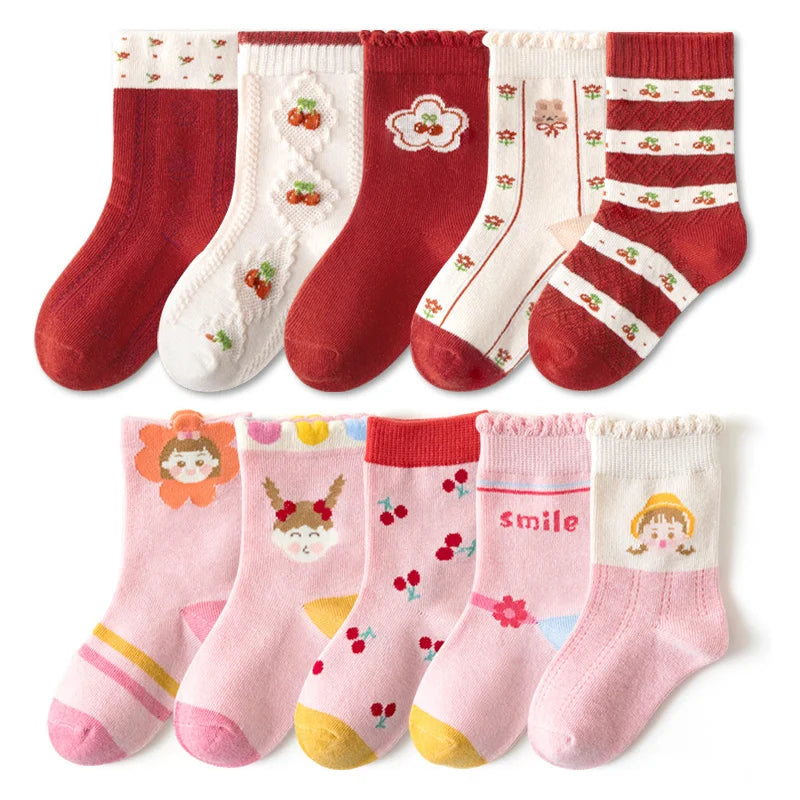 Girls' Cartoon Cotton Socks