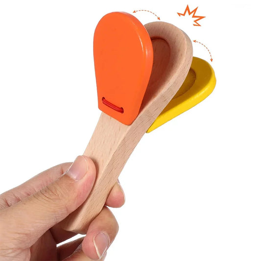 4PCS Wooden Castanets – Rhythm Fun for Kids!