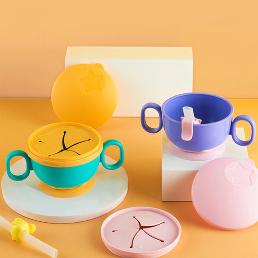 Bol d'alimentation en plastique pour bébé – Gobelet à ventouse pour goûter et rangement