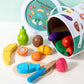 Ensemble de fruits et légumes à découper Montessori