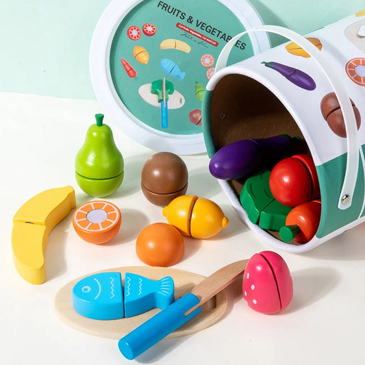 Montessori Cutting Fruit & Veg Toy Set