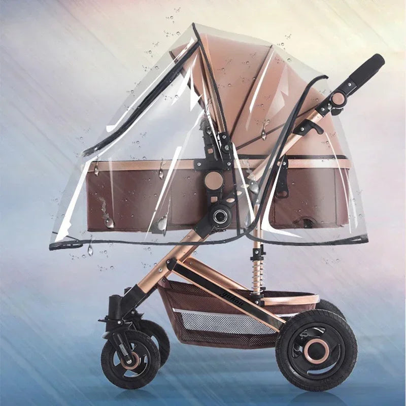 Housse de pluie universelle imperméable pour poussette bébé – Protection transparente contre le vent et la poussière