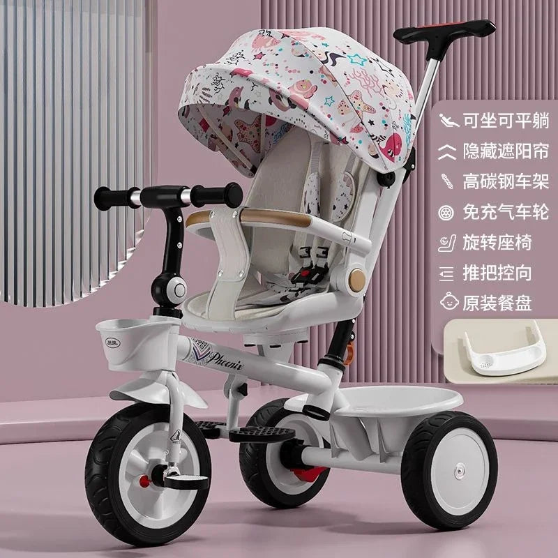 Premium Baby Tricycle (1–6 Years) – Parent Push, Adjustable Seat & Canopy