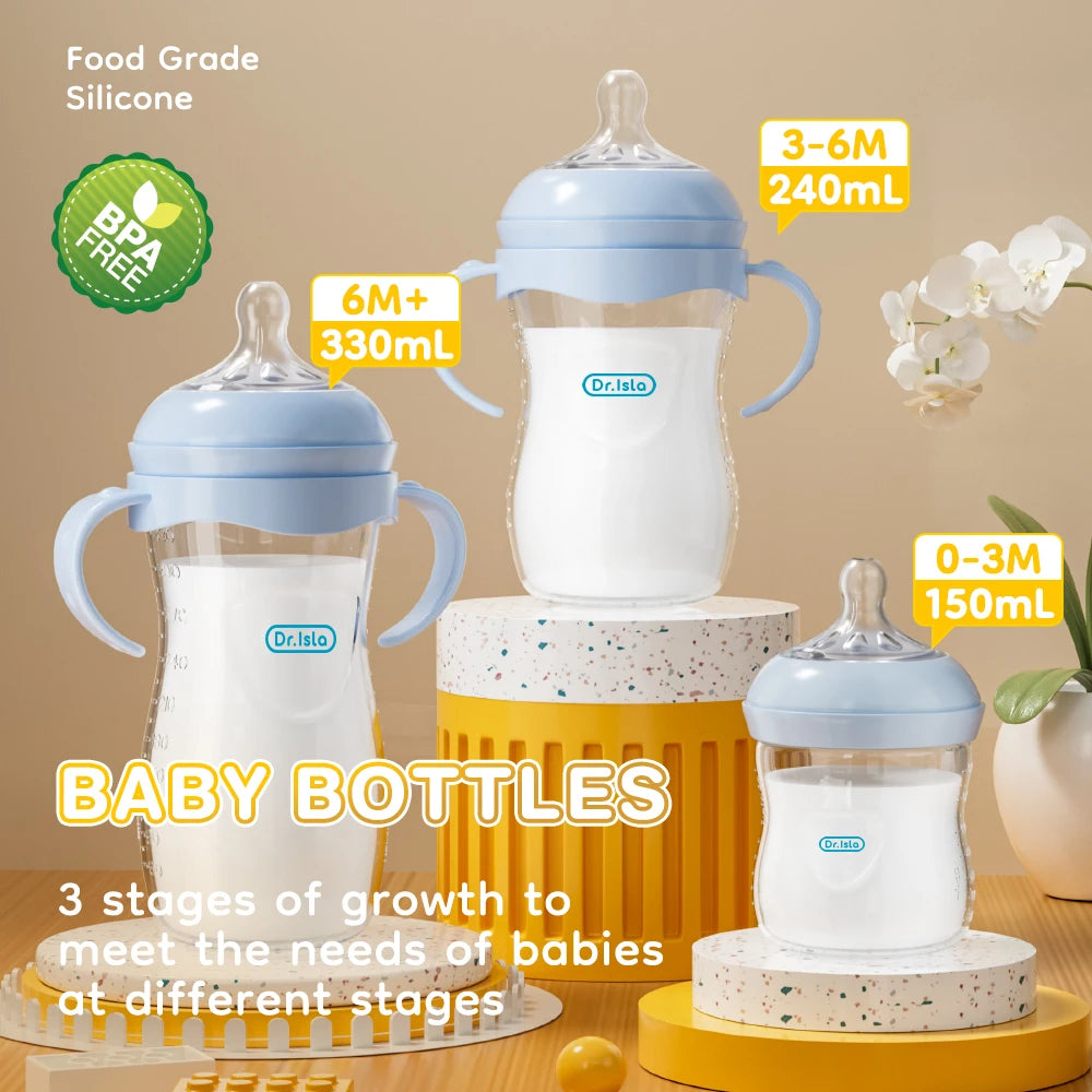 Biberon pour bébé en polypropylène (PP) – 150/240/330 ml, avec poignée, durable et sûr