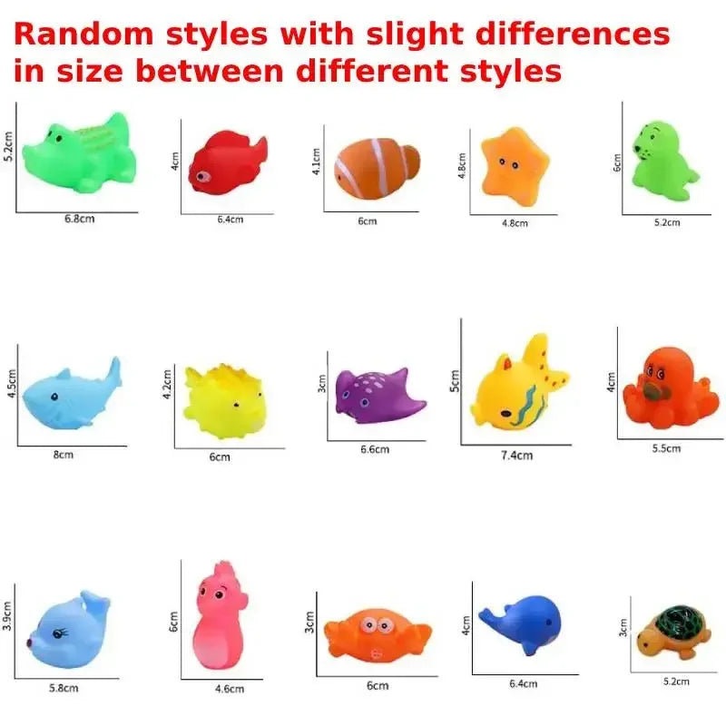 Ensemble de jeu de bain pour tout-petits – Jouets de bain flottants en caoutchouc amusants pour enfants