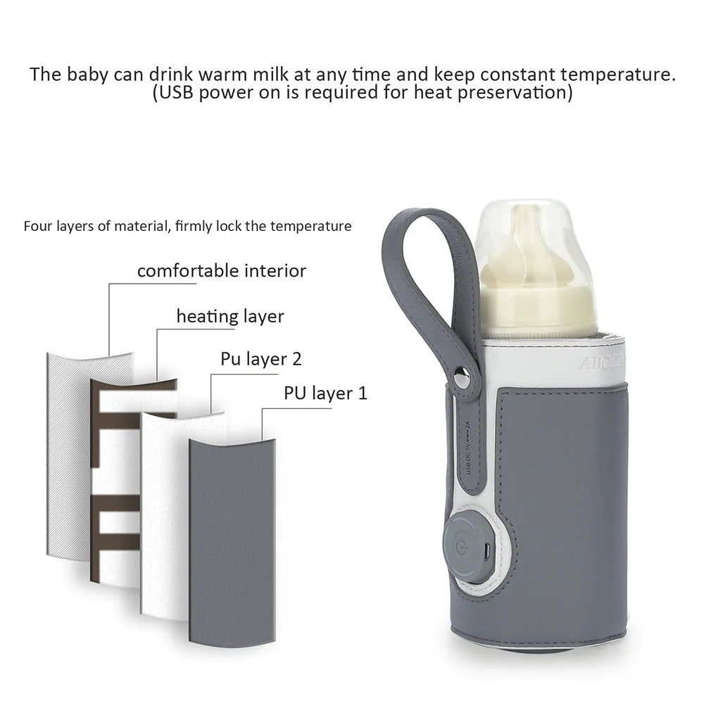 USB Milk Bottle Warmer | Stroller-Friendly Portable Baby Feeding Heater