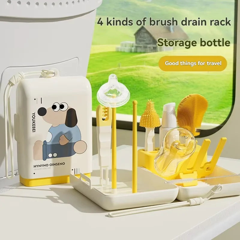 Baby Bottle Cleaning Kit | Silicone Brushes for Cups & Pacifiers