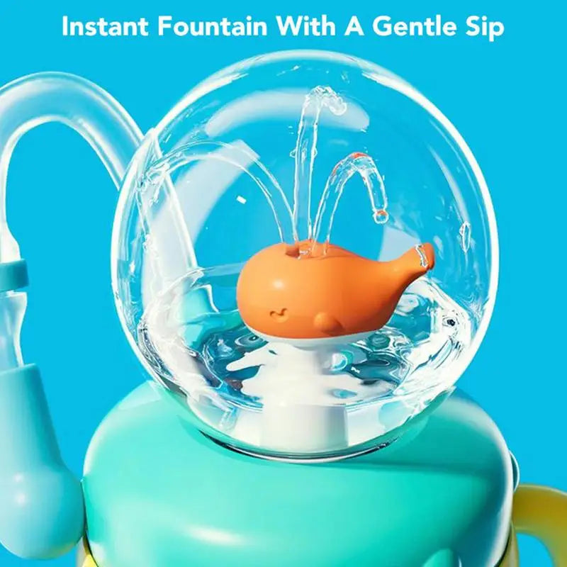 Whale Spray Sippy Cup | 300ML Leakproof Silicone Straw Cup for Kids