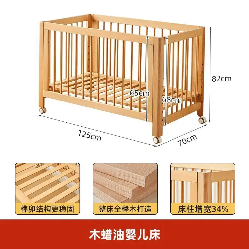 Convertible Baby Bassinet – Guardrail & Rolling Design