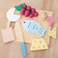 Ensemble d'aliments en bois pour jouer – Cuisinez et créez !