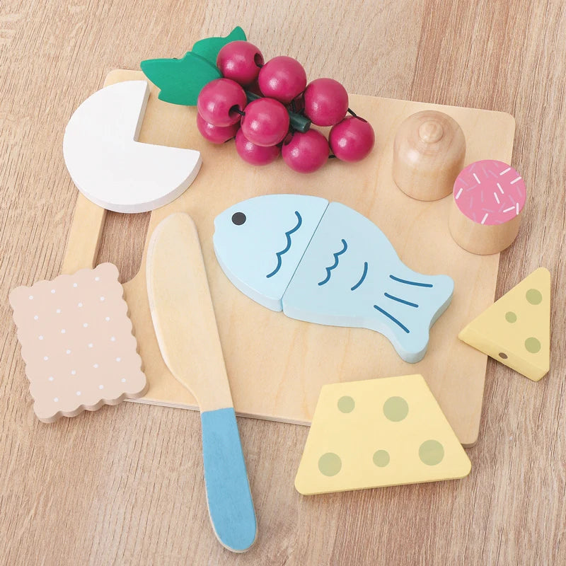 Ensemble d'aliments en bois pour jouer – Cuisinez et créez !