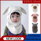 Cagoule d'hiver en laine à oreilles de lapin – Bonnet chaud et ajustable pour enfants