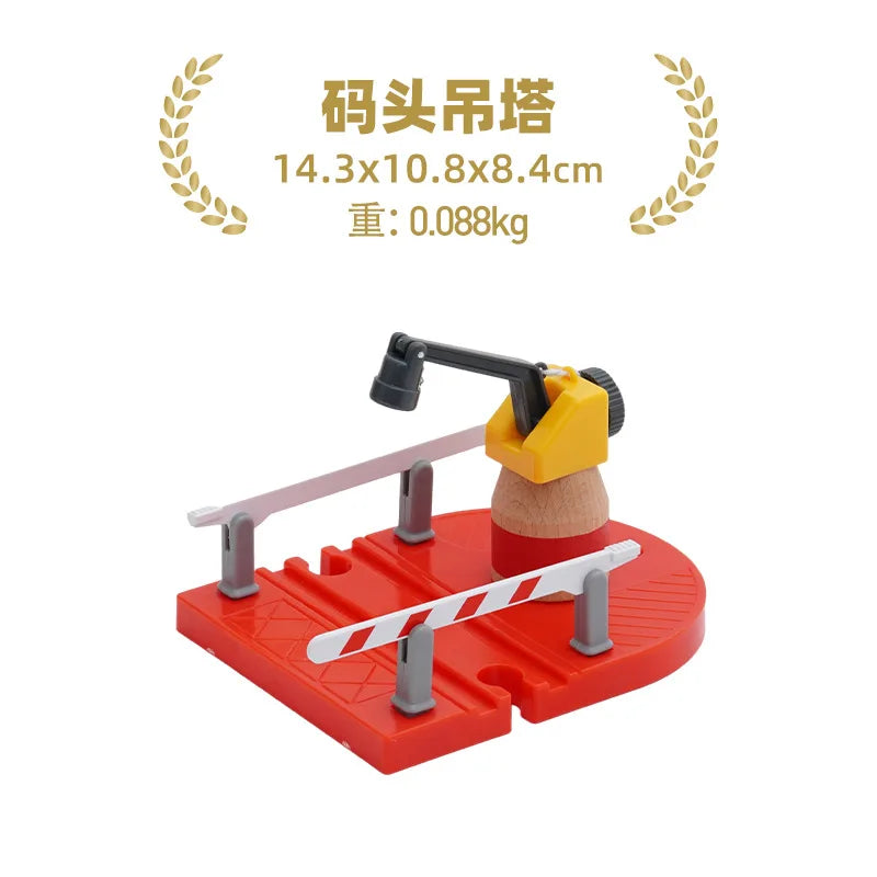 Wooden Train Track Set – Racing, Bridges & Tunnel Accessories Toy
