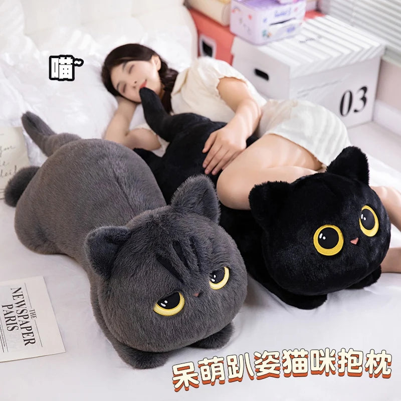 Black Cat Plush Toy – Cuddly Pillow for Kids